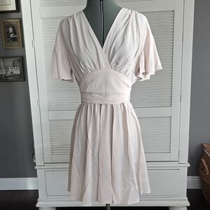 SHEIN | Cream V-Neck Dress